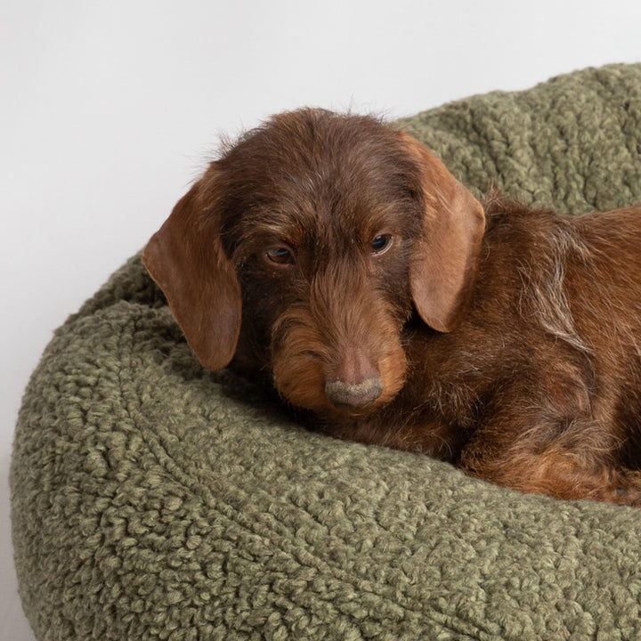 Fulvio Boucle Wool Round Dog Bed