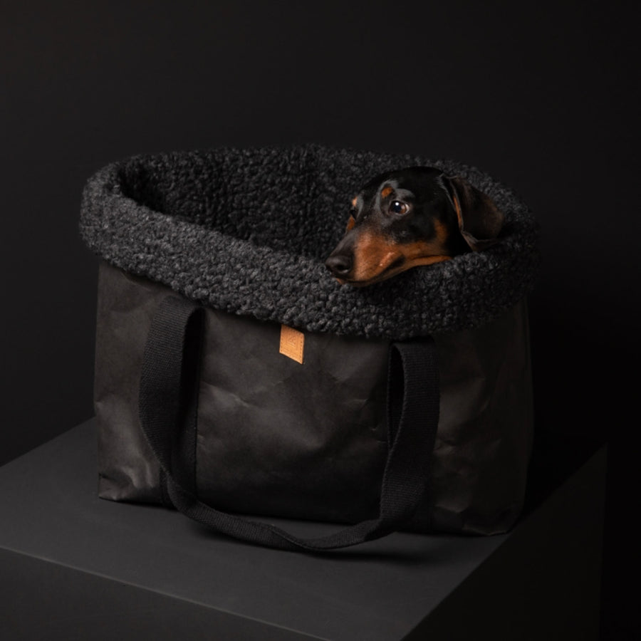Dorothea Charcoal Paper Dog Bag - Contemporary Pet Space