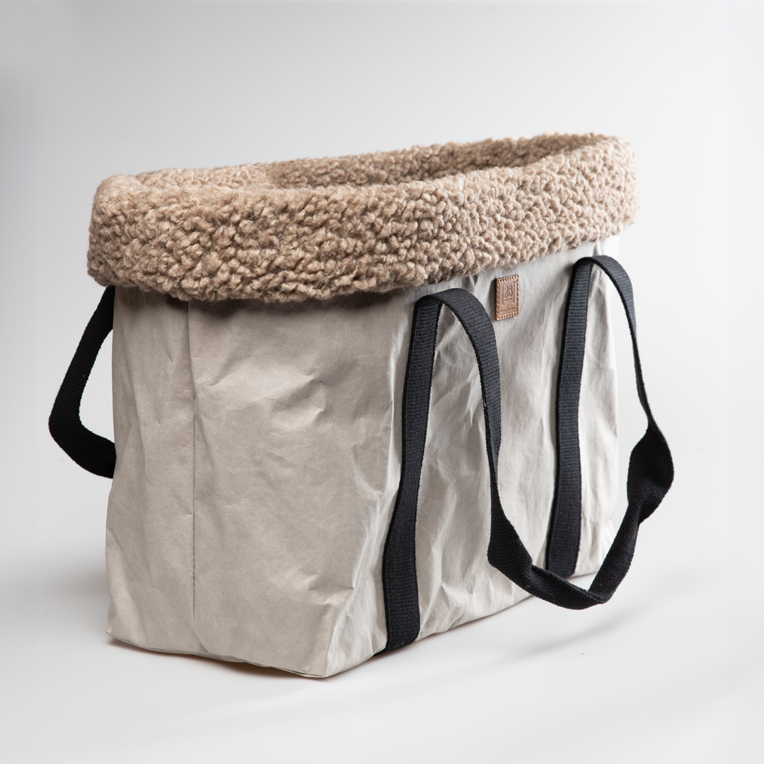 Dorothea Paper Dog Bag with Boucle Wool Lining